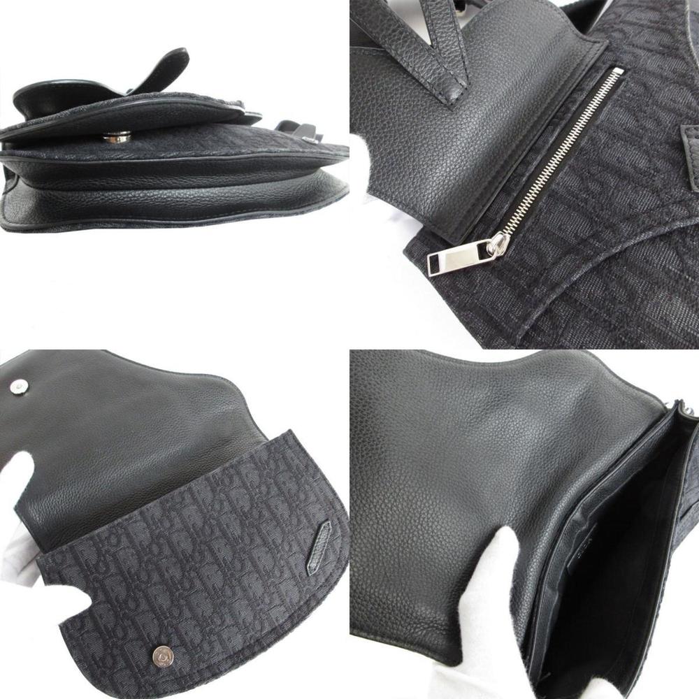 Christian Dior Dior Body Bag Canvas Leather Black Silver Men's s0258a - Picture 4 of 5